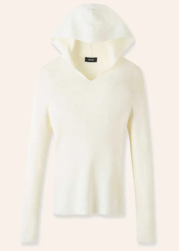 Online ME+EM Merino Stretch Rib Layering Hoody Soft White