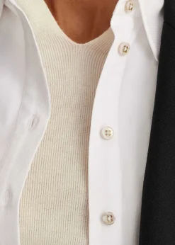 Online ME+EM Merino Stretch Rib Layering Hoody Soft White