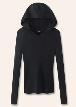 New ME+EM Merino Stretch Rib Layering Hoody Navy