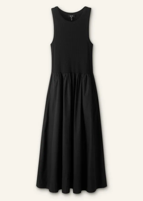 Online ME+EM Mixed Media Maxi Dress Black