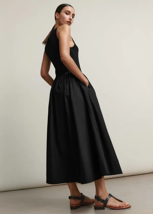 Online ME+EM Mixed Media Maxi Dress Black