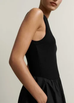 Online ME+EM Mixed Media Maxi Dress Black