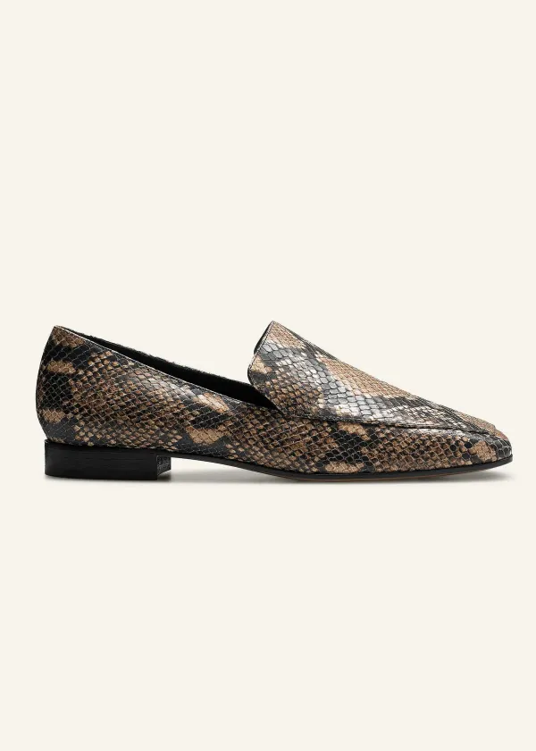 Discount ME+EM Modern Snake-Embossed Loafer Tan