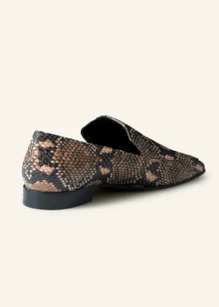 Discount ME+EM Modern Snake-Embossed Loafer Tan
