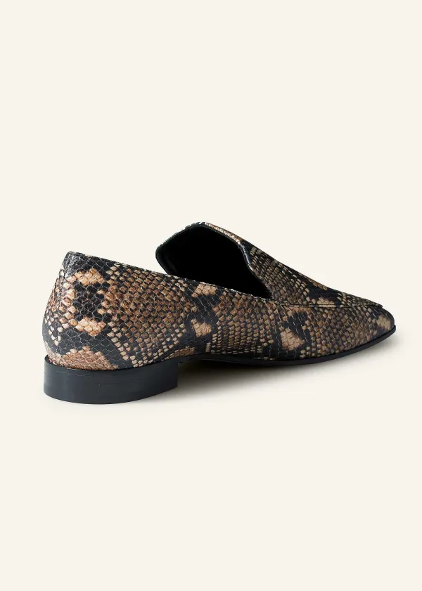 Discount ME+EM Modern Snake-Embossed Loafer Tan