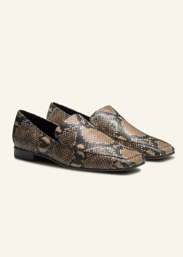 Discount ME+EM Modern Snake-Embossed Loafer Tan