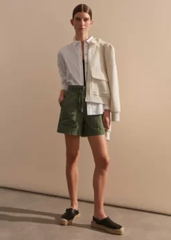 Hot ME+EM Oversized Patch Short + Tie Light Khaki