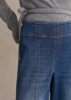 Sale ME+EM Palazzo Travel Jean Mid Blue Wash