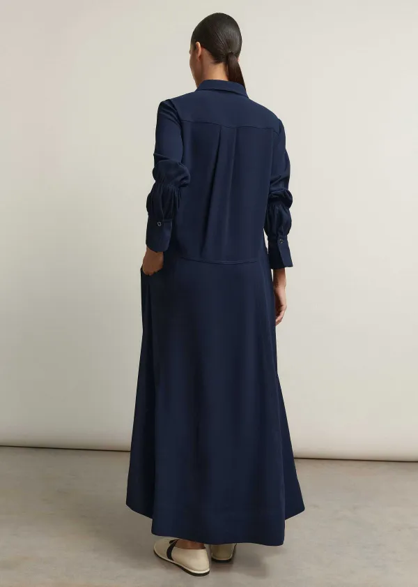 Sale ME+EM Panelling Detail Maxi Shirt Dress Navy