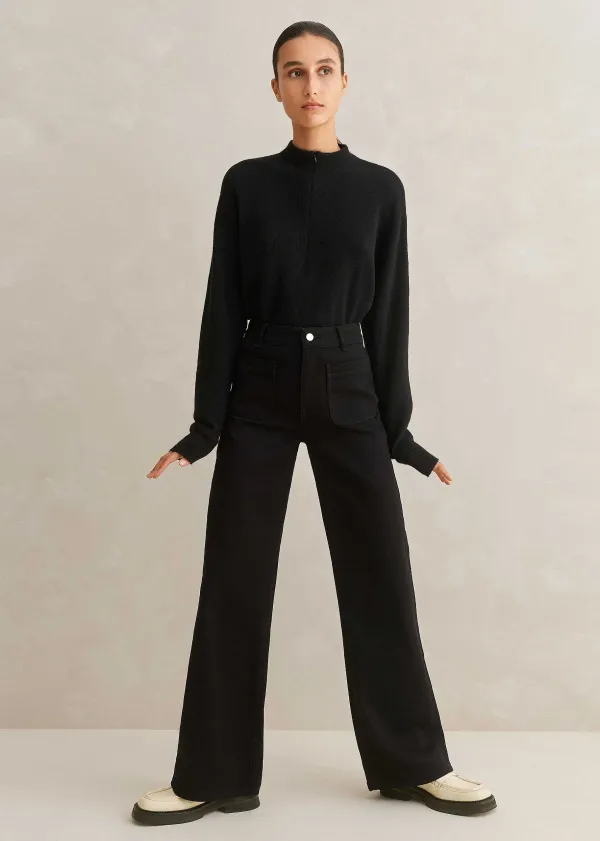 Best ME+EM Patch Pocket Subtle Flare Jean Black