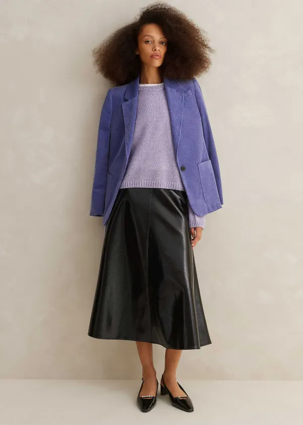 Discount ME+EM Patent Faux-Leather Midi Skirt Black