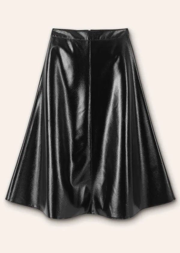 Discount ME+EM Patent Faux-Leather Midi Skirt Black