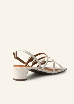 Sale ME+EM Pearl Detail Nappa Kitten Sandal Ivory