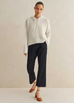 Sale ME+EM Pin Tuck Kick Flare Crop Jean Dark Rinse