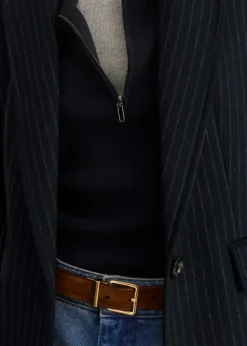 Hot ME+EM Pinstripe Bracelet Sleeve Boyfriend Blazer Navy/Charcoal
