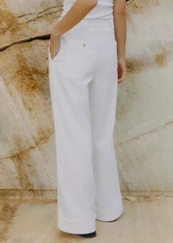 New ME+EM Pleated Straight-Leg Trainer-Grazer Trouser Fresh White