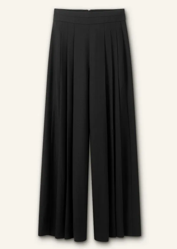 Online ME+EM Pleated Ultra Wide-Leg Trouser Black