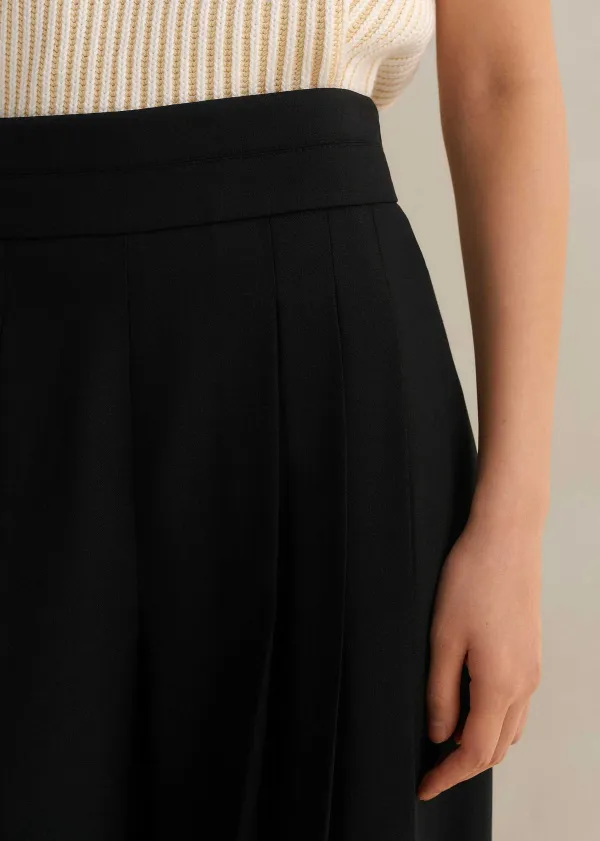 Online ME+EM Pleated Ultra Wide-Leg Trouser Black