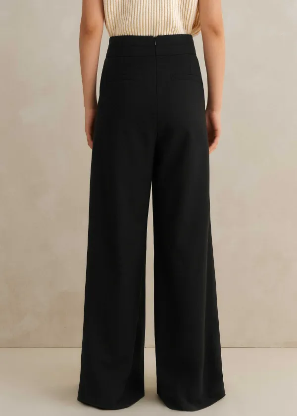 Online ME+EM Pleated Ultra Wide-Leg Trouser Black