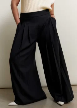 Online ME+EM Pleated Ultra Wide-Leg Trouser Black