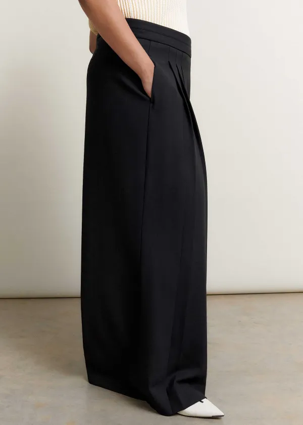 Online ME+EM Pleated Ultra Wide-Leg Trouser Black