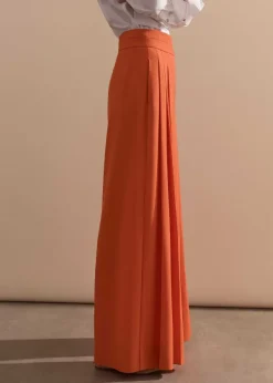 Hot ME+EM Pleated Ultra Wide-Leg Trouser Orange Zing