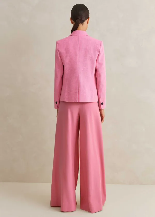 Online ME+EM Pleated Ultra Wide-Leg Trouser + Contour Jacket Suit Pink