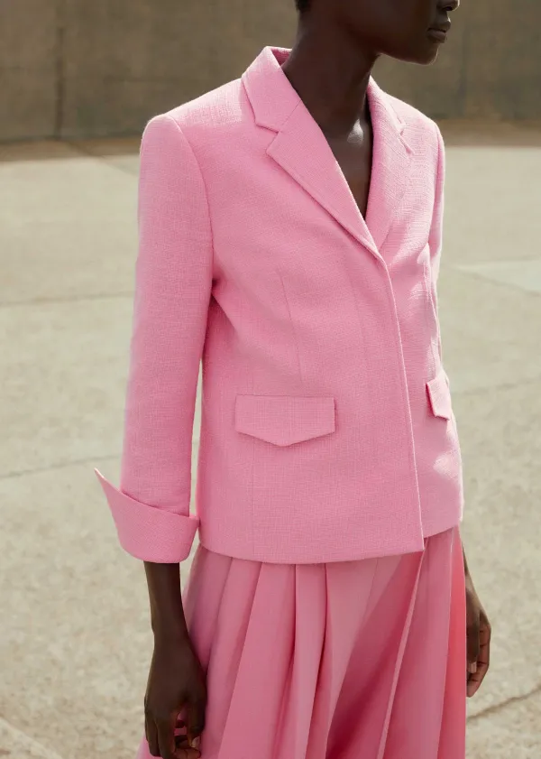 Online ME+EM Pleated Ultra Wide-Leg Trouser + Contour Jacket Suit Pink