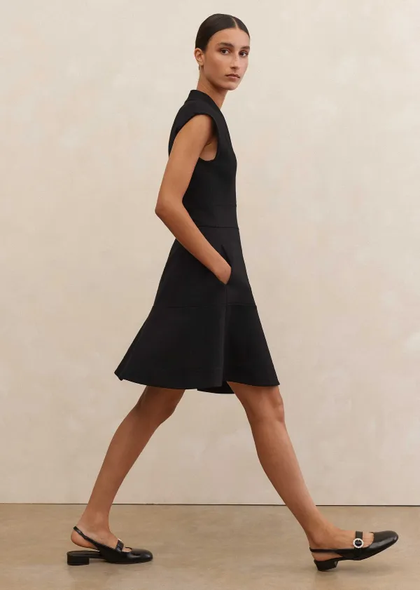 Best ME+EM Ponte Cap Sleeve Fit And Flare Dress Black