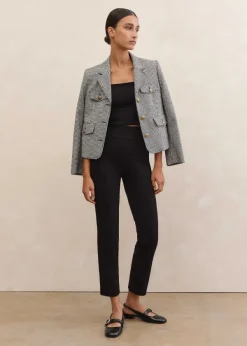 Sale ME+EM Ponte Split Hem Crop Trouser Black