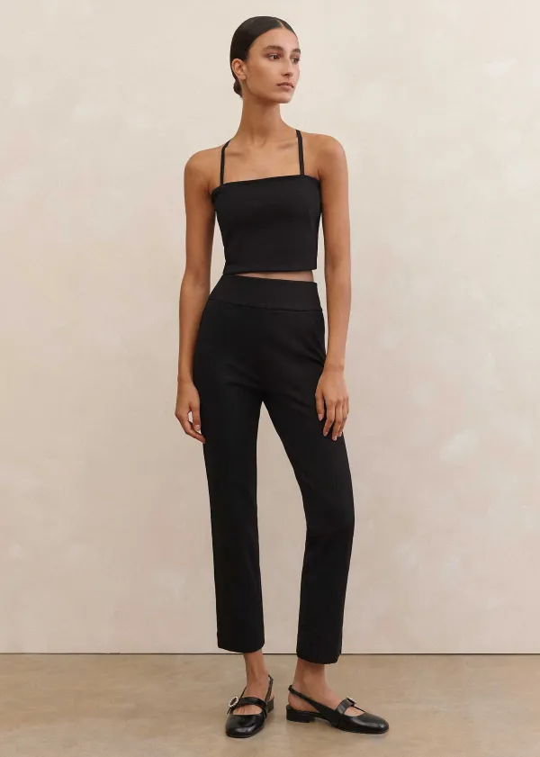 Sale ME+EM Ponte Split Hem Crop Trouser Black