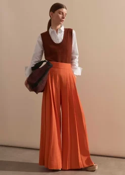 Outlet ME+EM Pure Cashmere Scoop Neck Vest Pecan