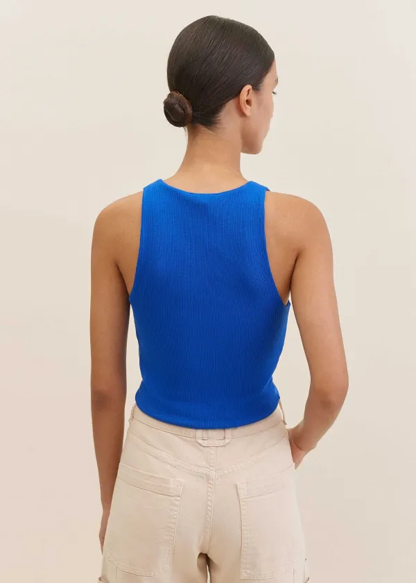 Clearance ME+EM Racerback Cropped Vest Electric Blue