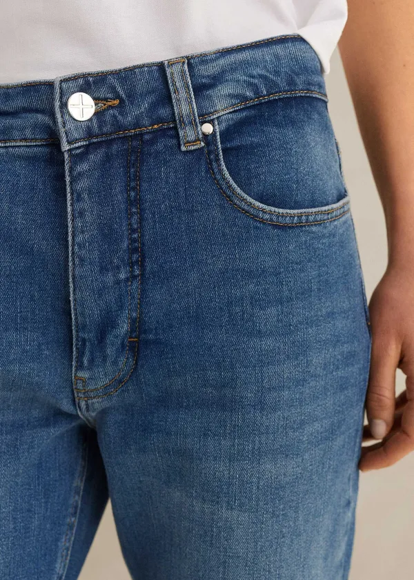 Sale ME+EM Regular Authentic Slim Crop Jean Blue Wash