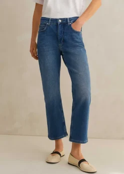 Sale ME+EM Regular Authentic Slim Crop Jean Blue Wash