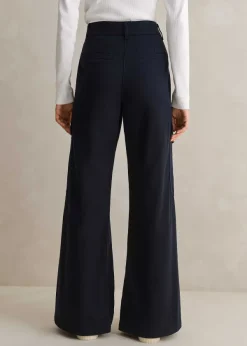 Hot ME+EM Regular Length Cotton Flared Cargo Trouser Navy