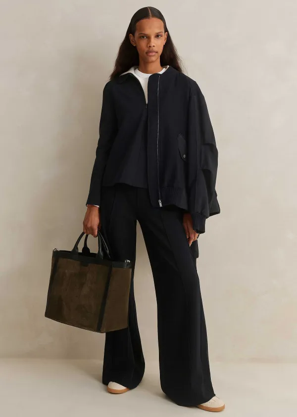 Clearance ME+EM Regular Length Travel Tailoring Palazzo Navy