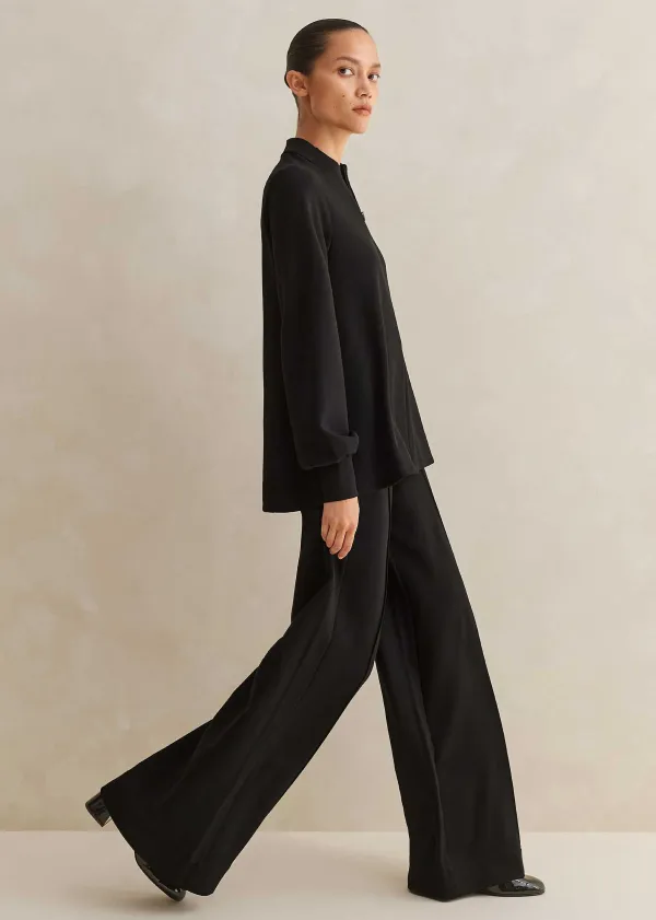 Clearance ME+EM Regular-Length Travel Tailoring Wide-Leg Palazzo Co-Ord Black