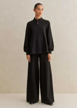 Clearance ME+EM Regular-Length Travel Tailoring Wide-Leg Palazzo Co-Ord Black