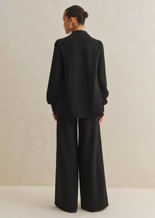 Clearance ME+EM Regular-Length Travel Tailoring Wide-Leg Palazzo Co-Ord Black