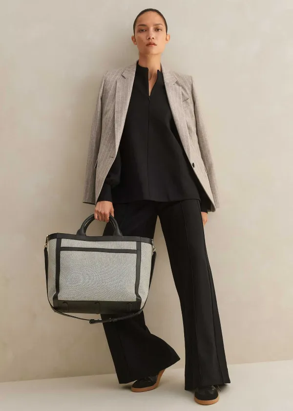 Clearance ME+EM Regular-Length Travel Tailoring Wide-Leg Palazzo Co-Ord Black