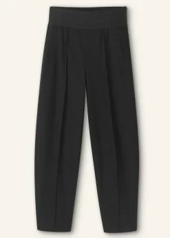 Best ME+EM Rib Waist Fluid Tapered Trouser Black