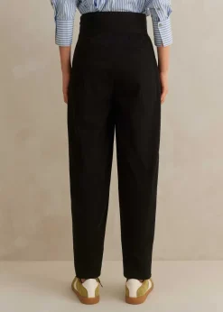 Best ME+EM Rib Waist Fluid Tapered Trouser Black