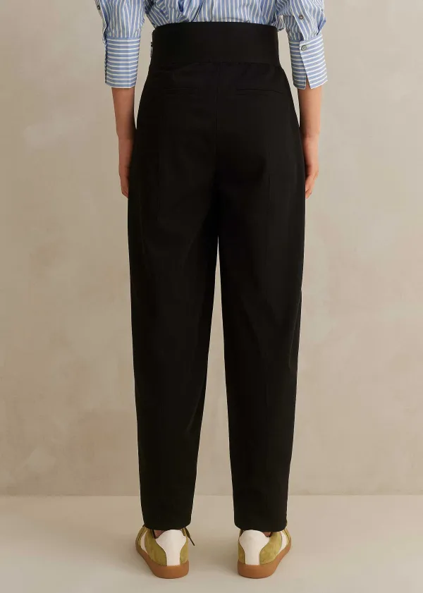 Best ME+EM Rib Waist Fluid Tapered Trouser Black