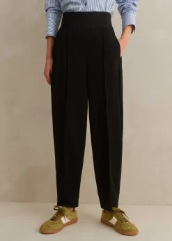 Best ME+EM Rib Waist Fluid Tapered Trouser Black