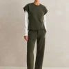 Sale ME+EM Roll Cuff Sweatshirt + Jogger Co-Ord Green
