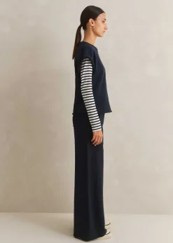 Discount ME+EM Roll Cuff Sweatshirt + Trouser Co-Ord Blue