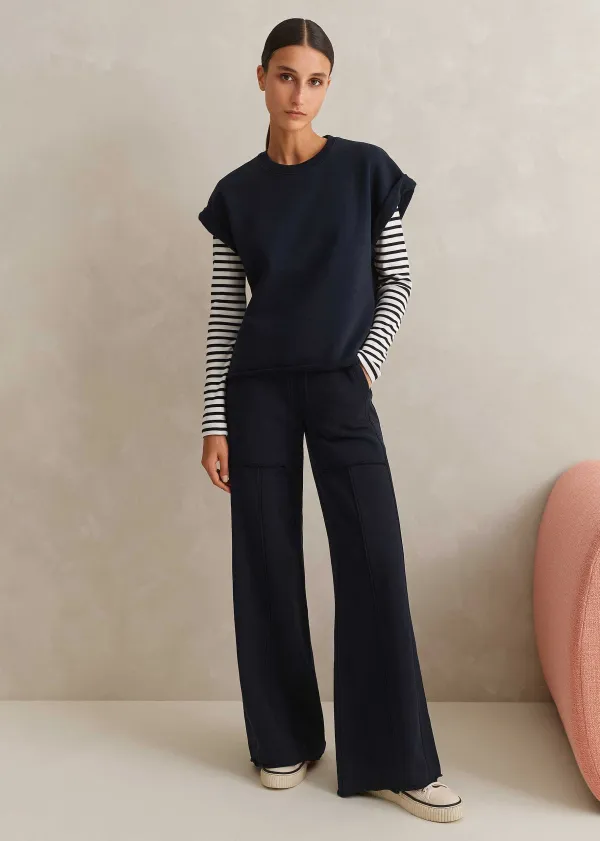 Discount ME+EM Roll Cuff Sweatshirt + Trouser Co-Ord Blue