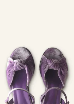 New ME+EM Ruched Velvet Knot Platform Dusty Lilac