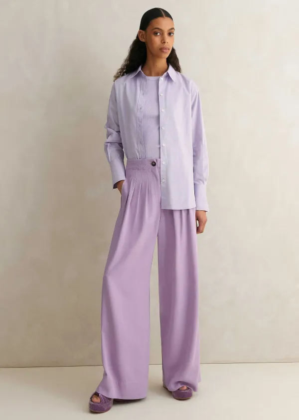 New ME+EM Ruched Velvet Knot Platform Dusty Lilac